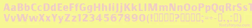 Commsb-fontti – vaaleanpunaiset fontit keltaisella taustalla