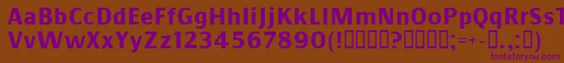 Commsb Font – Purple Fonts on Brown Background