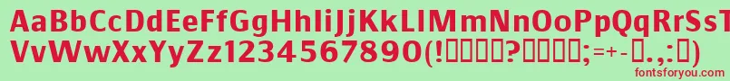 Commsb-fontti – punaiset fontit vihreällä taustalla