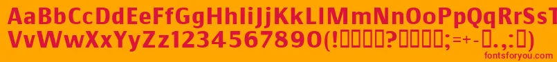 Commsb Font – Red Fonts on Orange Background