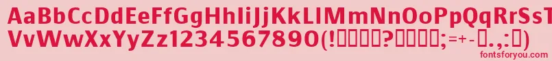 Commsb Font – Red Fonts on Pink Background