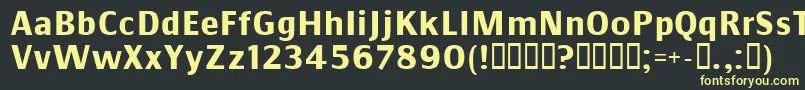 フォントCommsb – 黒い背景に黄色の文字