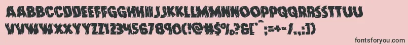 Doktermonstrowarp-Schriftart – Schwarze Schriften auf rosa Hintergrund