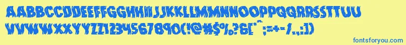 Doktermonstrowarp Font – Blue Fonts on Yellow Background