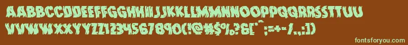 Doktermonstrowarp Font – Green Fonts on Brown Background