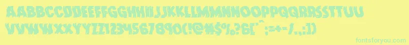 Doktermonstrowarp Font – Green Fonts on Yellow Background