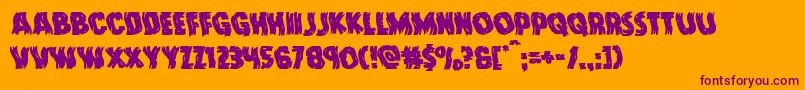 Doktermonstrowarp-fontti – violetit fontit oranssilla taustalla