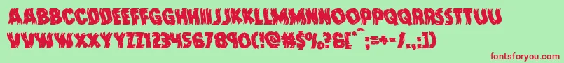 Doktermonstrowarp Font – Red Fonts on Green Background