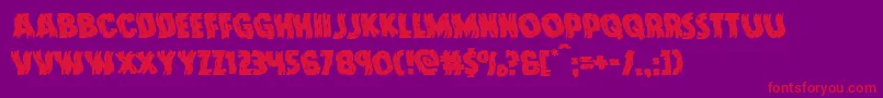 Doktermonstrowarp Font – Red Fonts on Purple Background