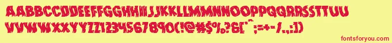 Doktermonstrowarp Font – Red Fonts on Yellow Background