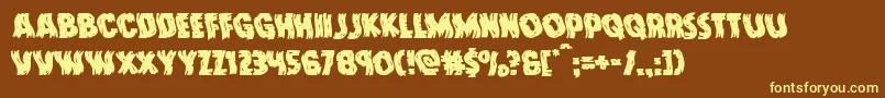 Doktermonstrowarp Font – Yellow Fonts on Brown Background