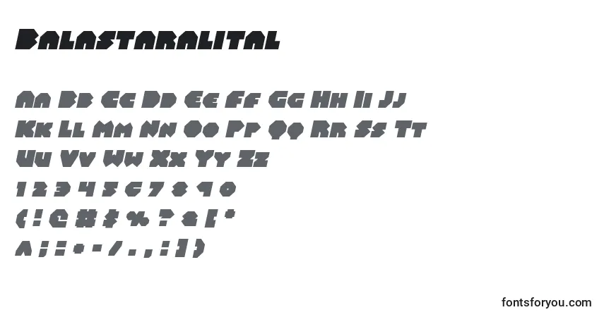 Schriftart Balastaralital – Alphabet, Zahlen, spezielle Symbole