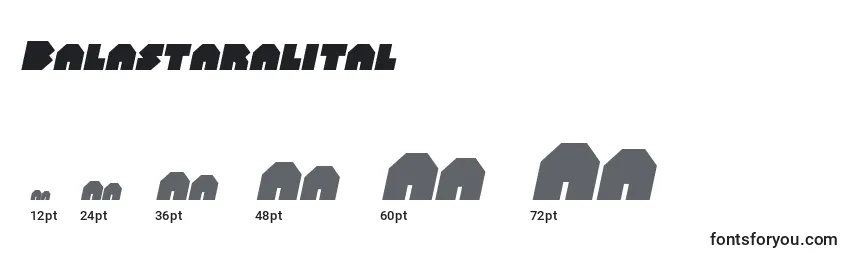Balastaralital Font Sizes
