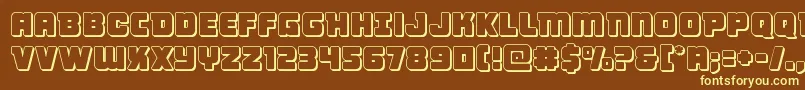 Victorycomics3D Font – Yellow Fonts on Brown Background