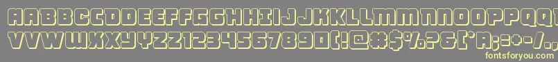 Victorycomics3D-fontti – keltaiset fontit harmaalla taustalla