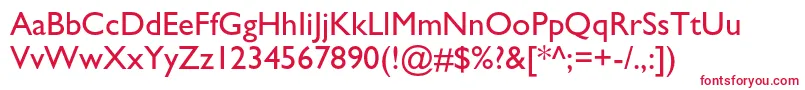 Galsc Font – Red Fonts on White Background