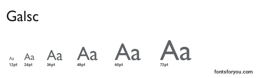 Размеры шрифта Galsc
