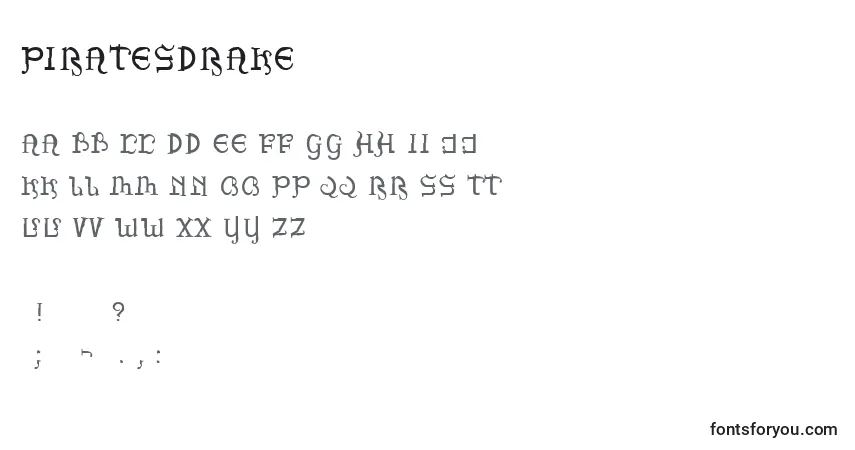 Schriftart Piratesdrake – Alphabet, Zahlen, spezielle Symbole