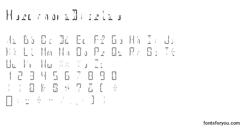Шрифт HypernovaDisplay – алфавит, цифры, специальные символы