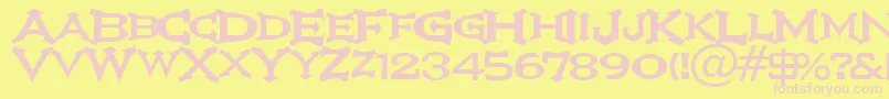 Ikarv Font – Pink Fonts on Yellow Background