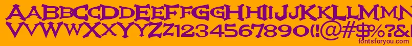 Ikarv-fontti – violetit fontit oranssilla taustalla
