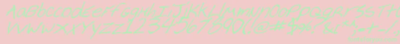 CheyenneHandBoldItalic Font – Green Fonts on Pink Background