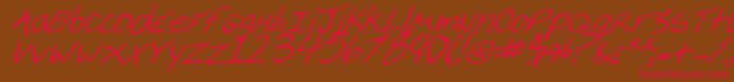 CheyenneHandBoldItalic Font – Red Fonts on Brown Background