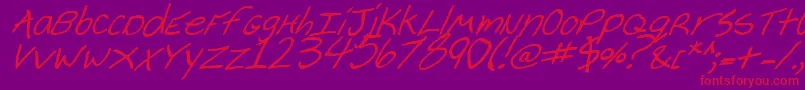 CheyenneHandBoldItalic Font – Red Fonts on Purple Background