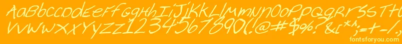 CheyenneHandBoldItalic Font – Yellow Fonts on Orange Background