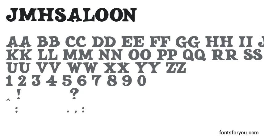 Fuente JmhSaloon - alfabeto, números, caracteres especiales
