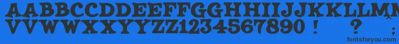 JmhSaloon Font – Black Fonts on Blue Background