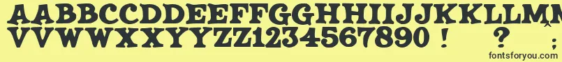 JmhSaloon Font – Black Fonts on Yellow Background