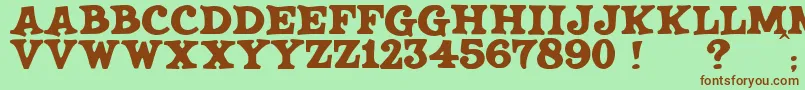 JmhSaloon Font – Brown Fonts on Green Background