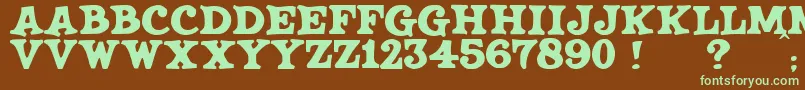 JmhSaloon Font – Green Fonts on Brown Background