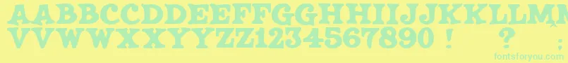 JmhSaloon Font – Green Fonts on Yellow Background