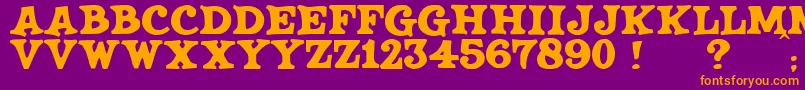 JmhSaloon Font – Orange Fonts on Purple Background