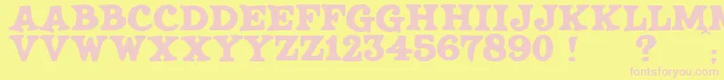 JmhSaloon Font – Pink Fonts on Yellow Background