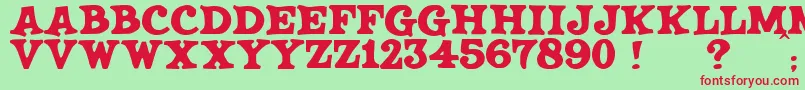 JmhSaloon Font – Red Fonts on Green Background