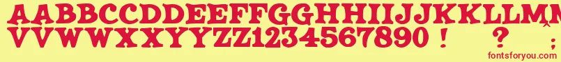 JmhSaloon Font – Red Fonts on Yellow Background