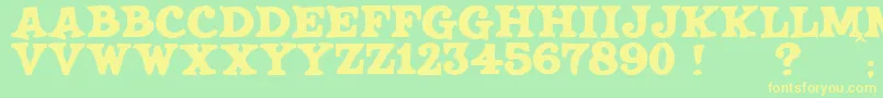 JmhSaloon Font – Yellow Fonts on Green Background