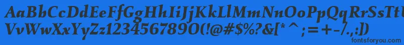 KallositcTtBolditalic Font – Black Fonts on Blue Background
