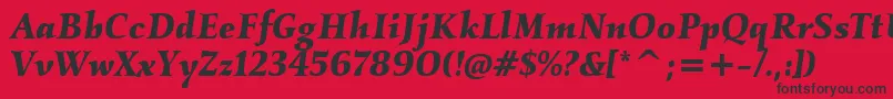 KallositcTtBolditalic Font – Black Fonts on Red Background