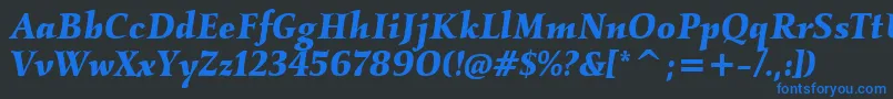KallositcTtBolditalic Font – Blue Fonts on Black Background