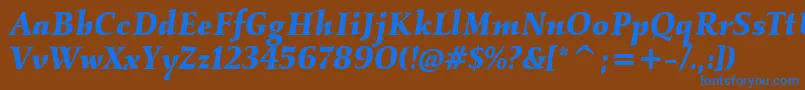 KallositcTtBolditalic Font – Blue Fonts on Brown Background