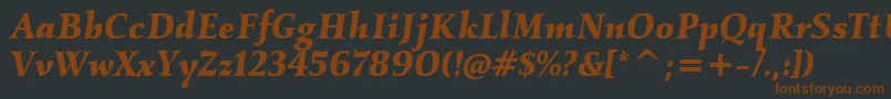 KallositcTtBolditalic Font – Brown Fonts on Black Background