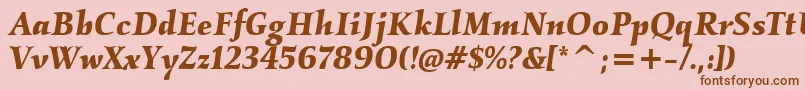 KallositcTtBolditalic Font – Brown Fonts on Pink Background