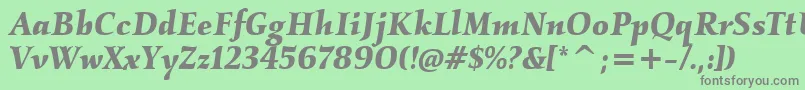 KallositcTtBolditalic Font – Gray Fonts on Green Background