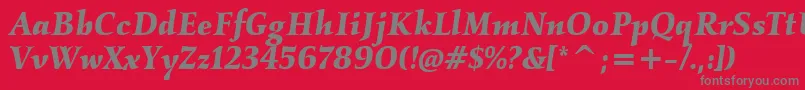 KallositcTtBolditalic Font – Gray Fonts on Red Background