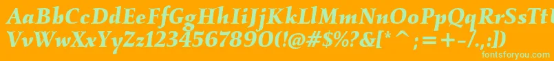 KallositcTtBolditalic Font – Green Fonts on Orange Background