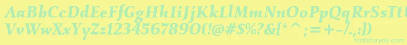 KallositcTtBolditalic-Schriftart – Grüne Schriften auf gelbem Hintergrund